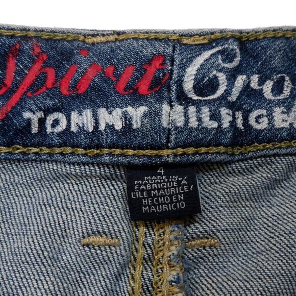 Tommy Hilfiger Spirit Crop Jeans Size 4 Womens Cuff Blue Denim Measures 28x20.5 - Picture 8 of 12